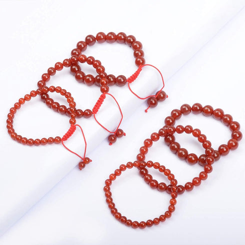 AD Beads Natural Gemstone Round Loose Beads 15" for Bracelet Necklace Earrings Jwelery Making Crafts DIY (8mm, Red Agate)...