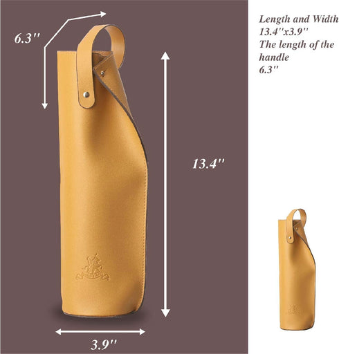 GIFORYA 2PCS Wine Gift Bag, Reusable Leather Wine Tote Carrier, Double Layered Champagne Beer Gift Bags Carrier, for Birthdays Bridal Showers Chri...
