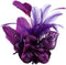 Women's Fascinator Feather Flower Pin Brooch Corsage Bridal Hairband Derby Hat Cocktail Party Wedding (A1 Purple)...