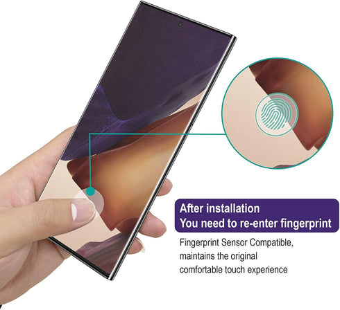 AACL [2 Pack Screen Protector for Samsung Galaxy Note 20 Ultra 5G,6.9 Inch,Curved Tempered Glass,Compatible with Ultrasonic Fingerprint Scanner...