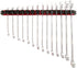 Olsa Tools Wall-Mounted Wrench Rack - Red Anodized Aluminum Rail with Black Clips - Stores 14 SAE or Metric Wrenches Securely - Professional Organ...
