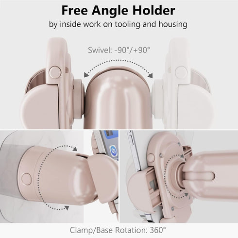 MiiKARE Shower/Mirror/Wall Phone Holder, Shower Phone Mount with 360 Degree Rotating, Universal Bathroom Accessories Phone Clamp for All Phones, W...