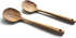 FAAY 2 Teak Serving Spoons, 9.5 Inches Wooden Spoon, Salad Servers, Handcrafted from High Moist Resistance Teak, 100% Healthy Utensils...