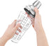 Glass Cocktail Shaker Printed with Recipes,14 oz Martini Shaker with Double Measuring Jigger,18/8 Grade Stainless Steel Mixing Shaker,Leak-Proof L...