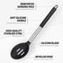 Pack of 2 Large Silicone Cooking Spoons, Non-Stick Stainless Steel Slotted and Solid Spoon Set for Serving, Mixing, Draining, Heat Resistant, Scra...