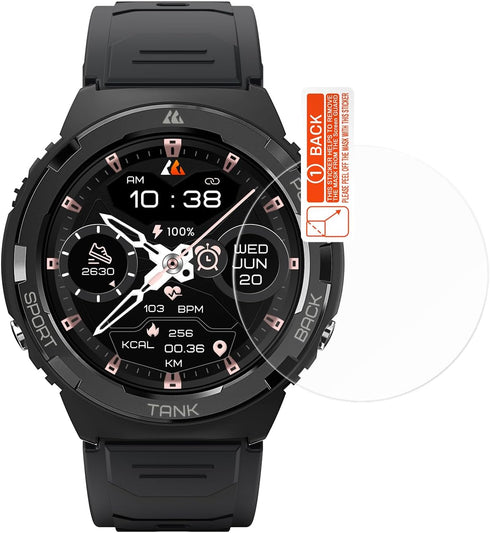 AMAZTIM Puccy 2 Pack Screen Protector, compatible S1 5ATM Smart Watch smartwatch Guard ? Tempered Glass Protectors?...