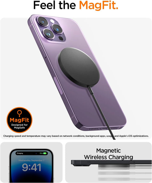 Spigen ArcField (MagFit) for MagSafe Magnetic Wireless Charger for iPhone 15 14 13 Pro Max Plus Mini 12 Pro Max Fast Wireless Charging Pad......