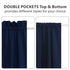 Aquazolax French Door Curtains Drapes - Readymade Solid Blackout Glass Door Side Panels 54x40 Inches Privacy with Tiebacks - 1 Piece, Navy Blue...