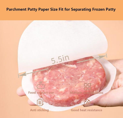 200Pcs 5.5 Inch Round Parchment Paper Sheets, White Hamburger Patty Paper, Wax Paper Sheets for Food, Separating Frozen Patty, Baking Small Cakes...