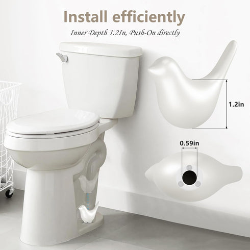 Toilet Bolt Caps, Include 2Packs Ceramic White Birds Toilet Bolt Covers & 4Packs Universal Toilet Bolt Caps, Cute Bathroom Decorative Toilet Floor...