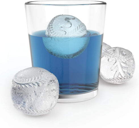 True Zoo Baseball Ice Mold, Silicone Ice Sphere Mold, Novelty Ice Maker, Set of 1, White, Dishwasher Safe, Ice Cube Tray...