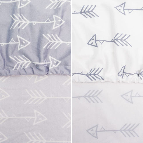 BlueSnail Print Changing pad Cover Set 2PK, Breathable and Comfortable Changing Pad Cover for Boys and Girls (Gray+White)...