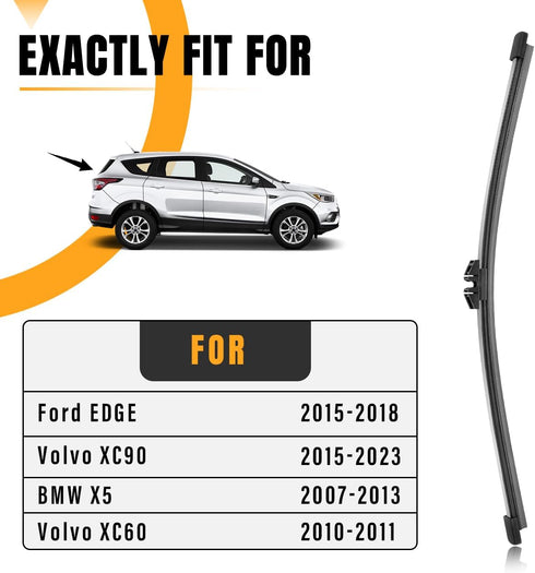 AUTOBOO 15 Inch Rear Windshield Wiper Blade Replacement for Ford Edge 2015-2020 Compatible with BMW X5 2007-2013, Volvo XC90 2016-2023 -Original F...