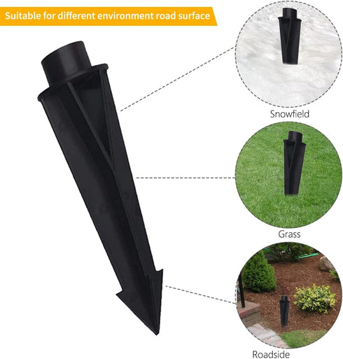Cheopha Ground Stake 1/2 NPT Female Thread (0.84'' Hole Diameters) Heavy Duty ABS Stake 8 1/4" Length Corrosion Resistant Spike for Outdoor Landsc...