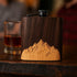 WUDN 6 oz. Wooden Hip Flask - Stainless Steel Body, Sawtooth Mountains Walnut Sky...