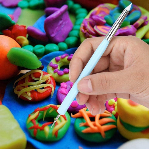 Yagugu Silicone Clay Sculpting Tool - 10Pcs Modeling Dotting Tool for Pottery Craft, Rock, Nail, Blending, Drawing...