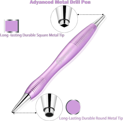 benote Metal Diamond Art Painting Pen Kits Screw In Tip, Ergonomic Diamond Drill Pen Tools Square Painting Art Supplies with Multi Interchangeable...
