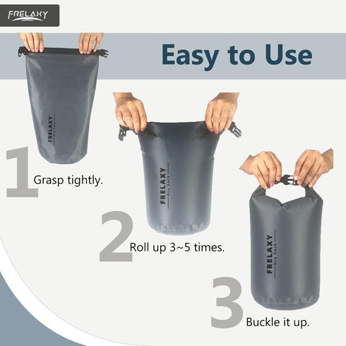 Frelaxy Waterproof Dry Bag 2 Pack/3 Pack, Lightweight Portable Dry Bags, 5L & 15L & 25L Durable Dry Sack Set Keep Gear Dry for Hiking, Camping, Bo...