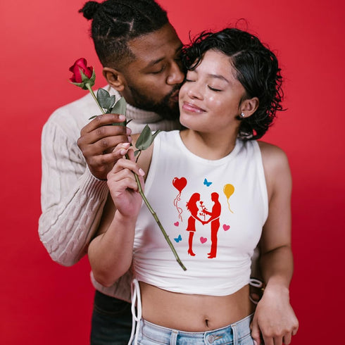 FINGERINSPIRE 12 Pcs Couple Silhouette Painting Stencil 8.3x11.7 inch Reusable Boy Girl Drawing Template DIY Romantic Love Valentine's Day Decor S...