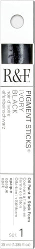 R&F Handmade Paints - Professional Oil Pigment Stick, Ivory Black, 38 ml...