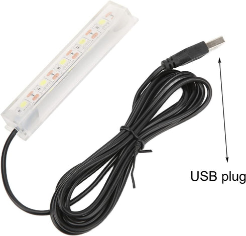 LED Aquarium Light, Small USB Fish Tank White Light Daily Lighting Plant Light Aquarium USB Light for Indoor Aquarium Plants Fish Tank Desktop Min...