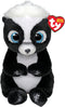 TY Beanie Bellie RUKUS - Black and White Skunk - 6"...
