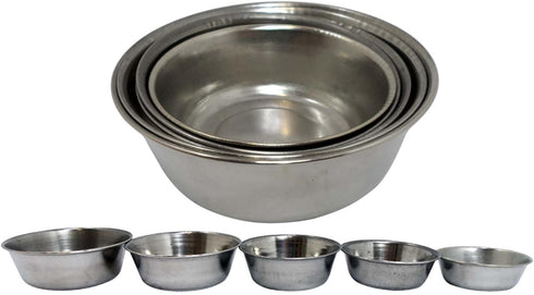 5 Pc. Nested Stainless Steel Bowl Set | Graduated Sizes 2.25" to 3.25" | Multi-Functional | Dishwasher Safe | Elegant Space-Saver...