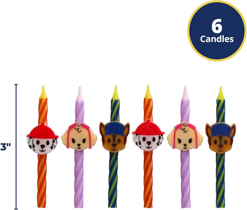 PAW Patrol Birthday Cake Candles | 6 Birthday Candles for Cake Decorations, Red, Pink, Blue Candles Featuring Chase, Marshall, Skye | Cake Toppers...