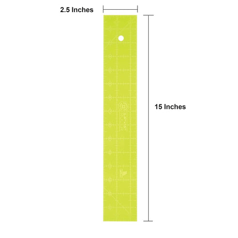 Acrylic Quilting Ruler, 2.5'' x 15'' | Long Ruler for Sewing, Measuring and Cutting Quilt Fabric | Straight Edge Tool for Layer Cakes, Charm Pack ...