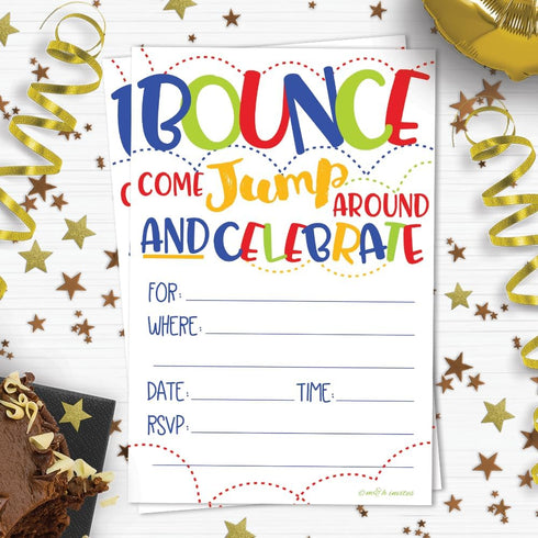 Bounce House or Jumping Party Invitations (20 Count) With Envelopes...