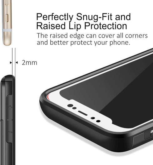 SAMONPOW for iPhone X/XS Case Wallet Card Holder for iPhone 10 Case Wallet Card Holder Heavy Duty Protection Shockproof Anti Scratch Soft Rubber B...