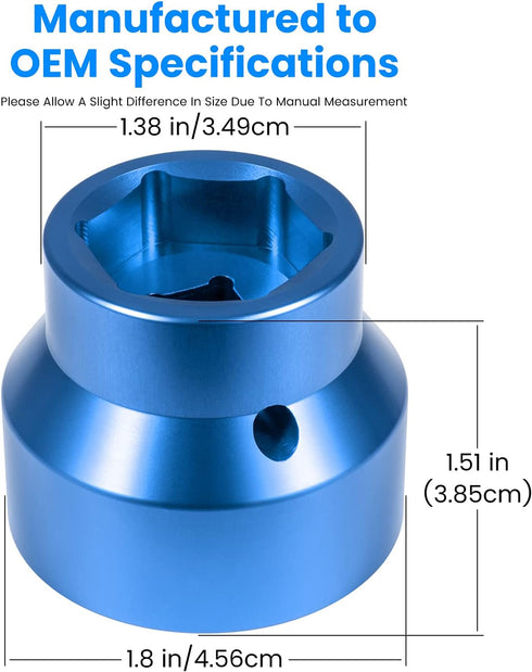 Fuel Filter/Oil Filter Socket 24mm / 36mm Reversible Fuel Filter Cap Remover and Installer Assistant for 2003-2010 6.0L / 6.4L Ford Powerstroke Di...