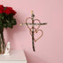 RELY+ Entwined Hearts Wall Cross Metal 13 X 9 Inch Entangled Heart Iron Wall Cross Love Heart Gift for Adult Living Room Decor Bedroom Wall Decora...