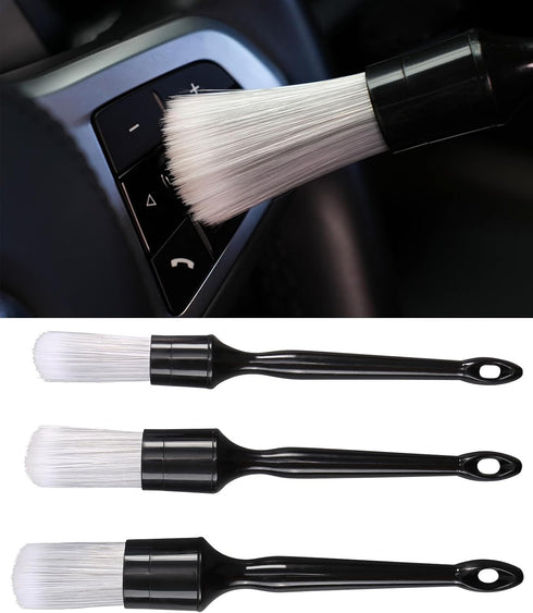 Car Exterior and Interior Detail Brushes, Scratch Free Auto Cleaning Brush Kit, Soft Synthetic Bristles Detailing Brush, Car Care Cleaner Supplies...
