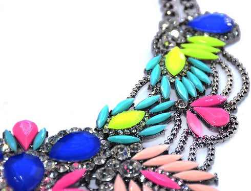 Lovage Colorful Resin Bubble Bib Statement Necklace Bohemian Chunky Collar Jewelry...