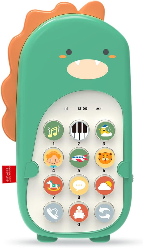 Baby Cell Phone Toy with Early Education & Music, Learning Educational dinosaur fake phone fun for kids, Sensory Toys for Toddlers Kids Boys and G...