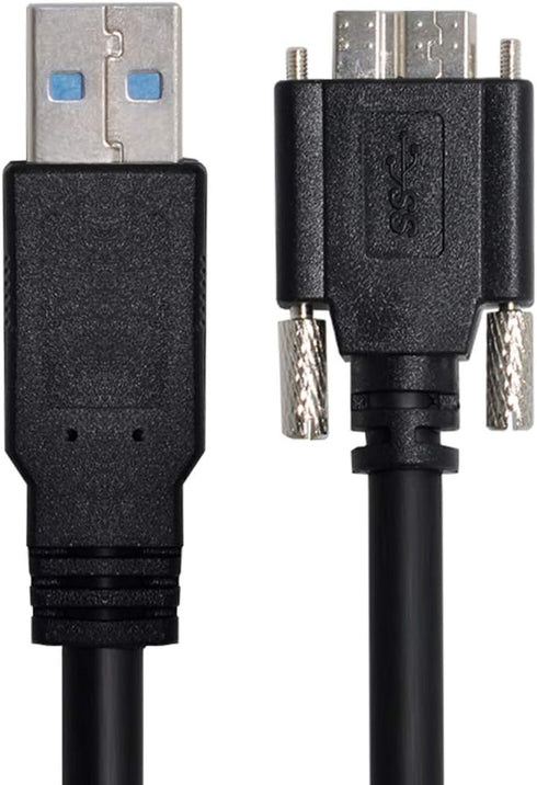 cablecc USB 3.0 A Type Cable Male to Micro USB 3.0 B Male with Mount Panel Screws for Hard Disk Mobile Phone 3M...