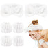 6 PCS Spa Headband with Wrist Washband Face Wash Set, Makeup Headband and Wristband Towel Scrunchies for Washing Face, Skincare Headband Sleepover...