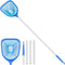 Swimming Pool Skimmer Net Total Length 57 inches, Leaf Rake Net with 4 Section Telescopic Aluminum Pole for Fast Cleaning Ponds, Hot Tub, and Spas...