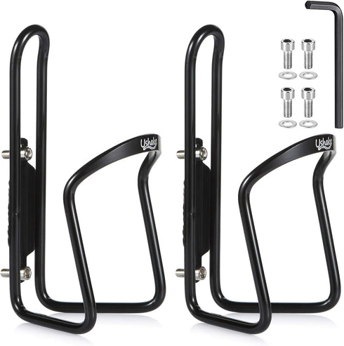 UShake Water Bottle Cages, Basic MTB Bike Bicycle Alloy Aluminum Lightweight Water Bottle Holder Cages Brackets(2 Pack- Drilled Holes Required)...
