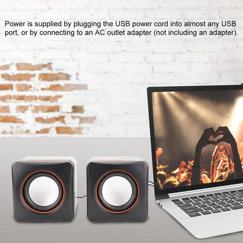 fo sa Mini USB Wired Speaker, 3.5mm Jack Stereo Speaker Portable Travel Loudspeaker Speaker Desktop Square Small Speaker for PC MP3 MP4 Laptop...