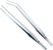 OIIKI 2PCS Stainless Steel Tongs Tweezers, Polished Extra-Long 15 inch Staright Tongs Tweezer, 15 inch Curved Aquarium Tweezer with Precision Serr...
