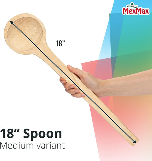 CHAMPS Wooden Spoons 6-Pack – 18 Inch Bamboo Kitchen Utensils – Large Wooden Cooking Spoons for Mixing, Stirring & Serving – Non-Scratch Wood Spoo...