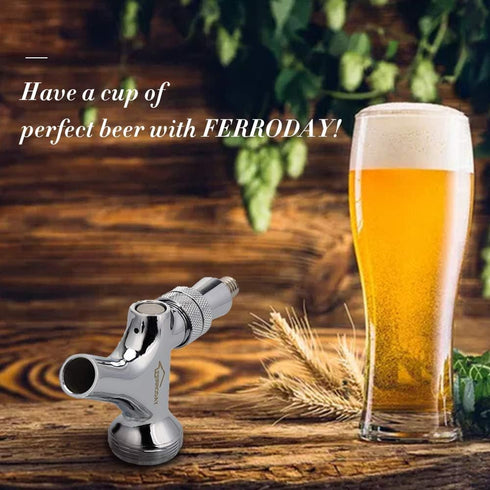 FERRODAY Stainless Steel Core Draft Beer Faucet Polished Brass Beer Faucet for Keg Tap Tower Beer Shank & Kegerator Beer Faucet Classic Beer Dispe...