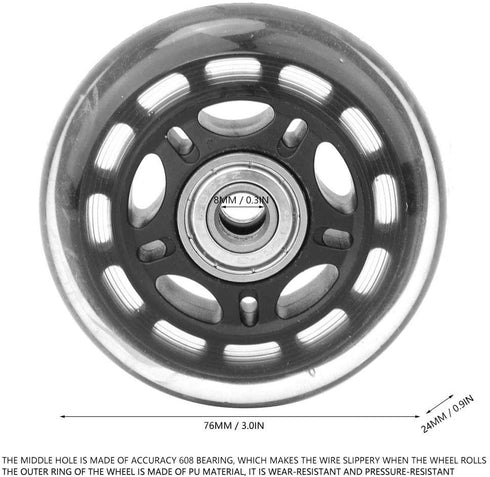 Casters Wheel, 3in Replacement Luggage Suitcase/Scooter Inline Skate Roller Wheels Luggage Cart Accessories Axles Deluxe Repair...