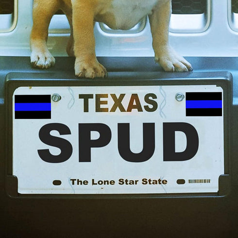 10 Pack Reflective License Plate Stickers (1.5" x 1") Police Thin Blue Line Vinyl Decal Stickers Honoring Police Law Enforcement Vinyl Window Lapt...