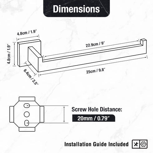 HITSLAM Gold 9 Inch Hand Towel Bar for Bathroom, SUS304 Stainless Steel Kitchen Hand Towel Holder Wall Mounted, Modern Home Decor Bath Towel Rack ...