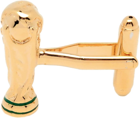 14K Gold Plated Football World Cup Tropy Cufflinks for Men In Gift Case Football Fan Men's Cuff Link for Wedding Shirt Party Business Regular Anni...
