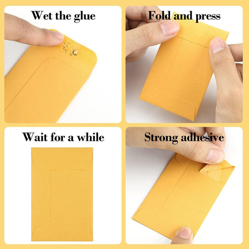 BagDream 200 Pack Kraft Small Coin Envelopes Seed Packets Mini Envelopes for Seeds, Keys, Stamps, Tiny Cards Storage Packets for Wedding favors, G...