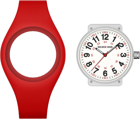 GOLDEN HOUR Waterproof Sports Analog Unisex Watches for Nurse Medical Professionals, Students - Military Time Glowing Easy to Read Dial, Jelly Sil...